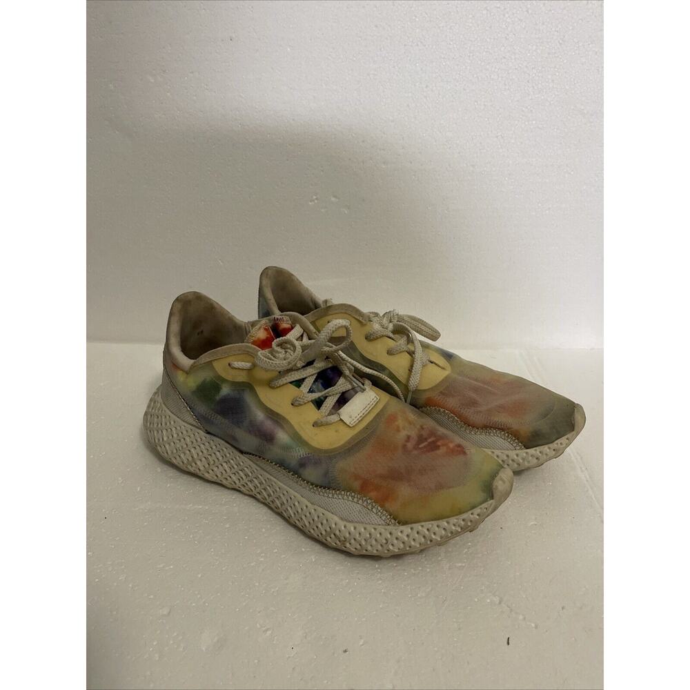STEVE MADDEN RUN02S1 TENNIS SHOES, MULTICOLOR, SZ 8.5M PREOWNED RARE COLOR COMBO